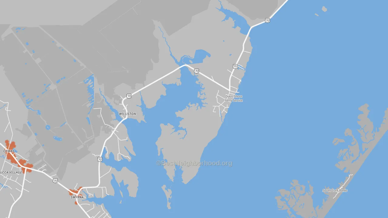 Bike Grade map of Williston, NC