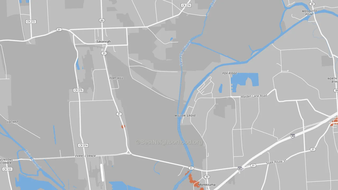 Bike Grade map of Willow Grove, NY