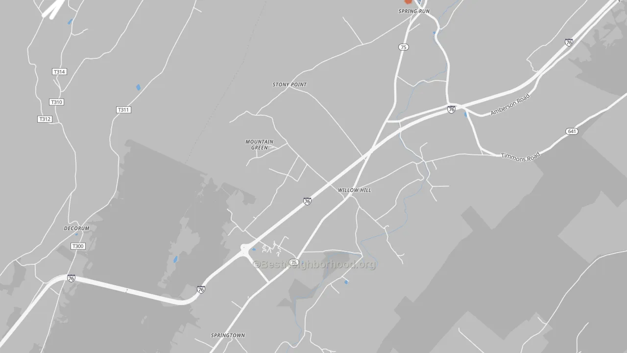 Bike Grade map of Willow Hill, PA