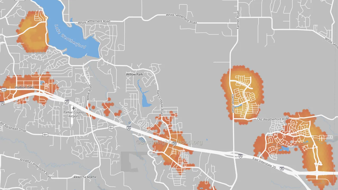 Bike Grade map of Willow Park, TX