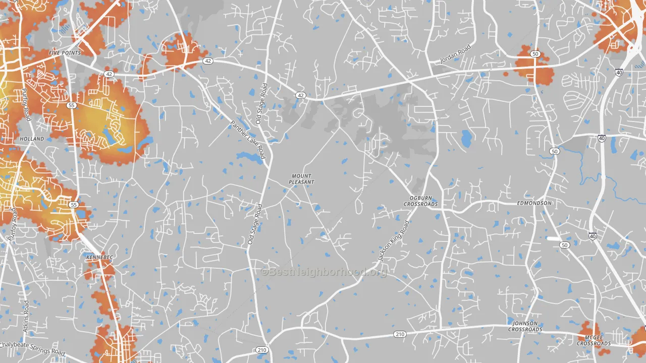Bike Grade map of Willow Spring, NC