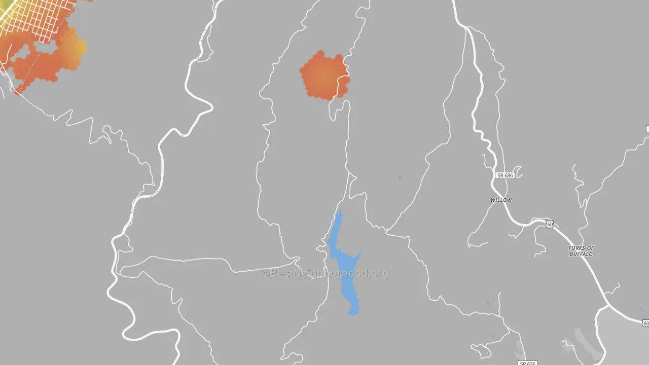 Bike Grade map of Willow, VA