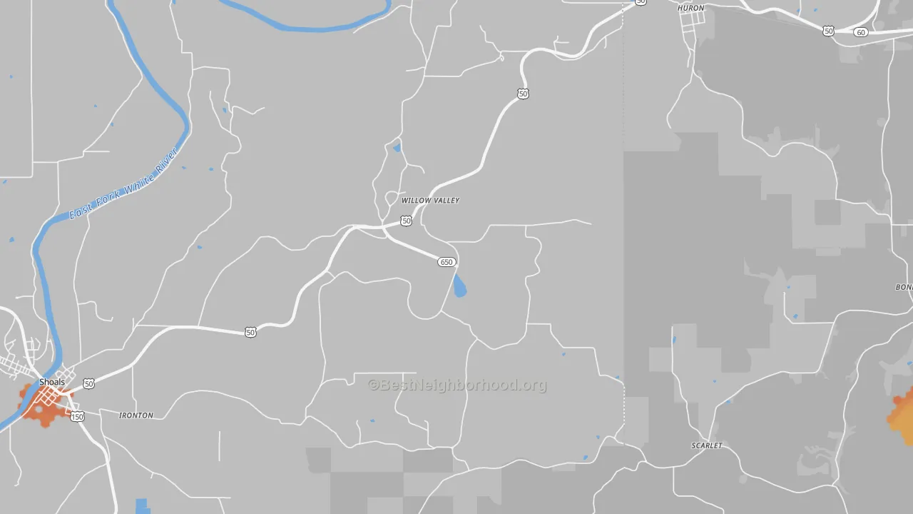 Bike Grade map of Willow Valley, IN