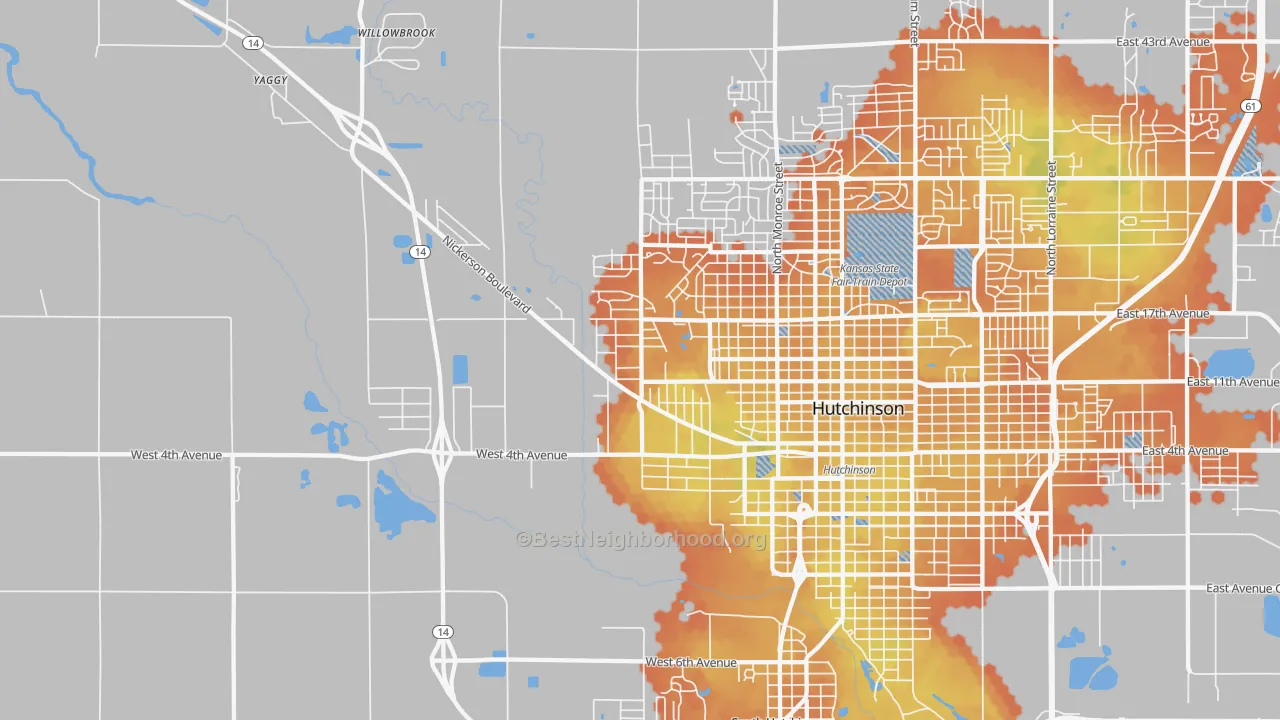 Bike Grade map of Willowbrook, KS