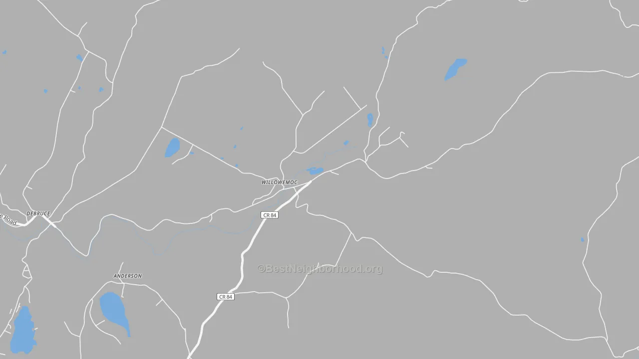 Bike Grade map of Willowemoc, NY