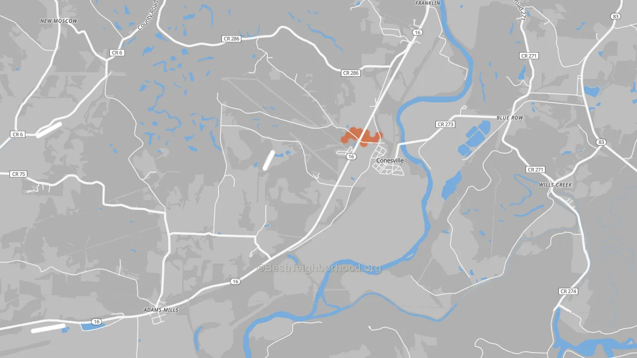Bike Grade map of Wills Creek, OH