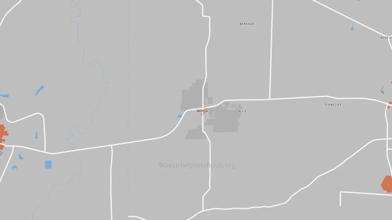 Bike Grade map of Wilmar, AR