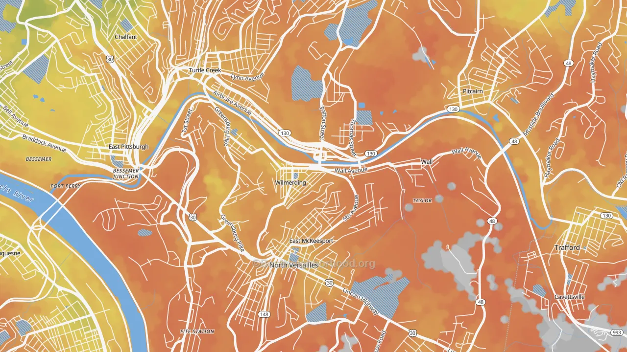 Bike Grade map of Wilmerding, PA