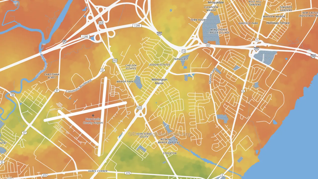 Bike Grade map of Wilmington Manor, DE
