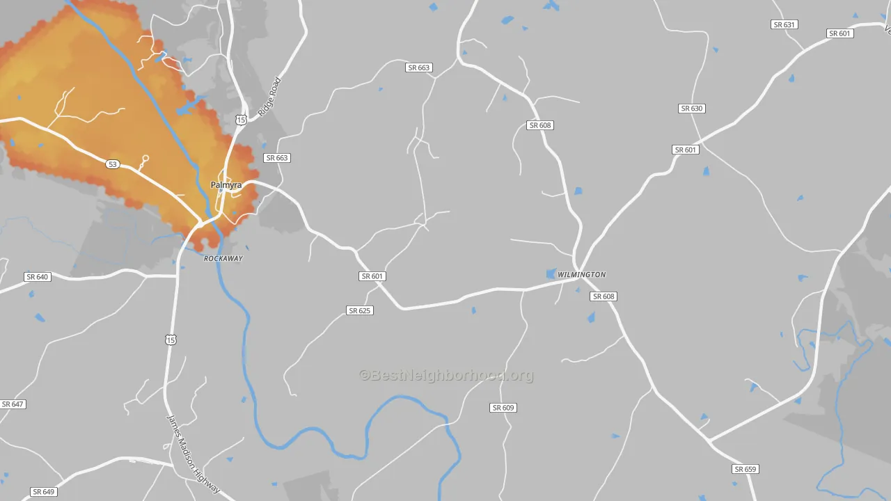 Bike Grade map of Wilmington, VA