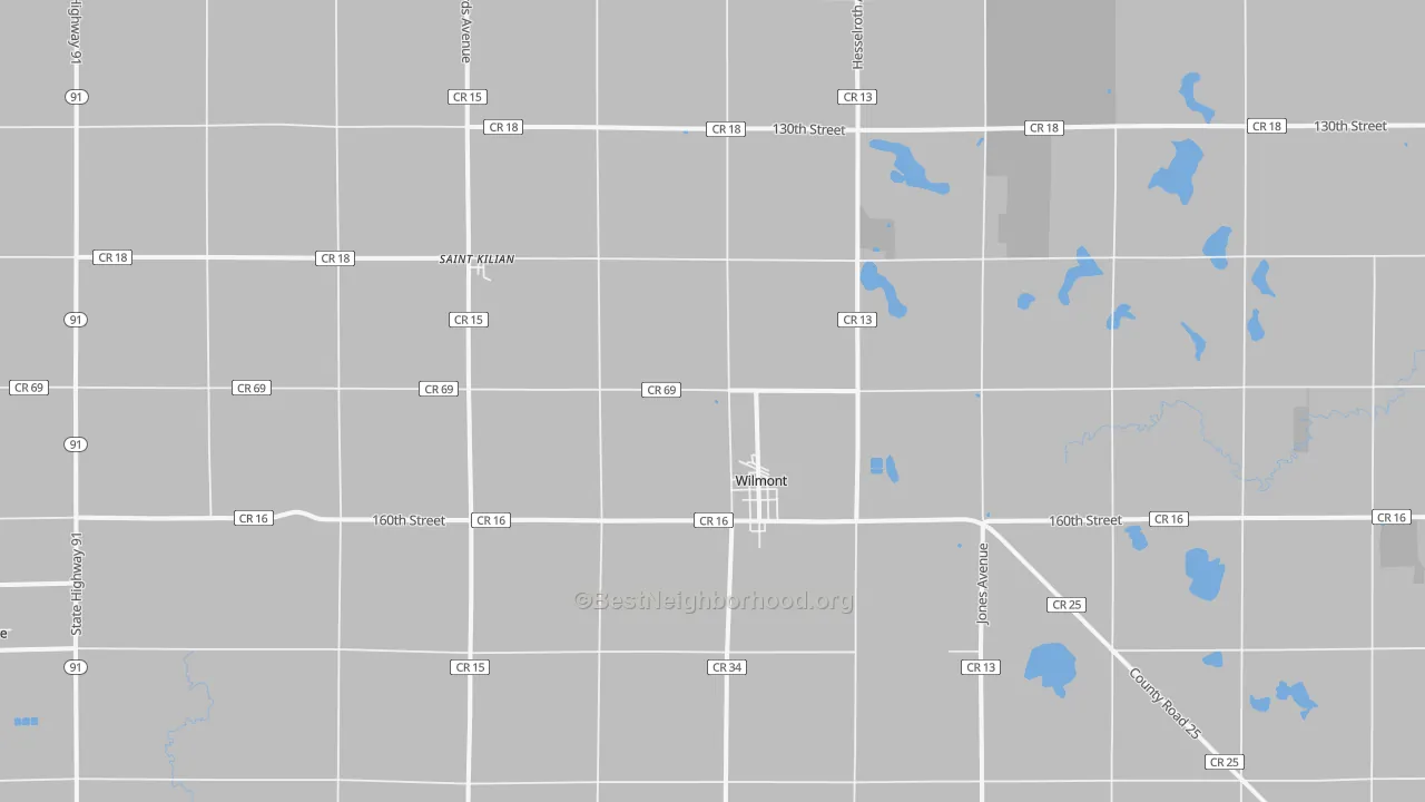 Bike Grade map of Wilmont, MN