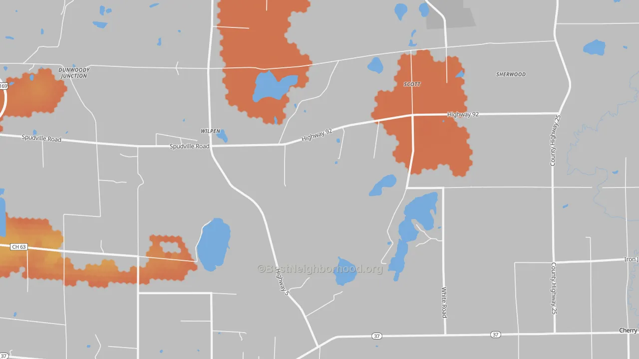 Bike Grade map of Wilpen, MN