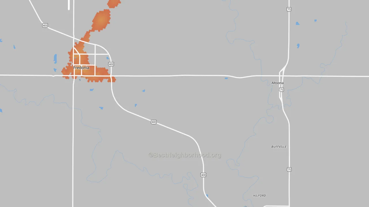 Bike Grade map of Wilson County, KS