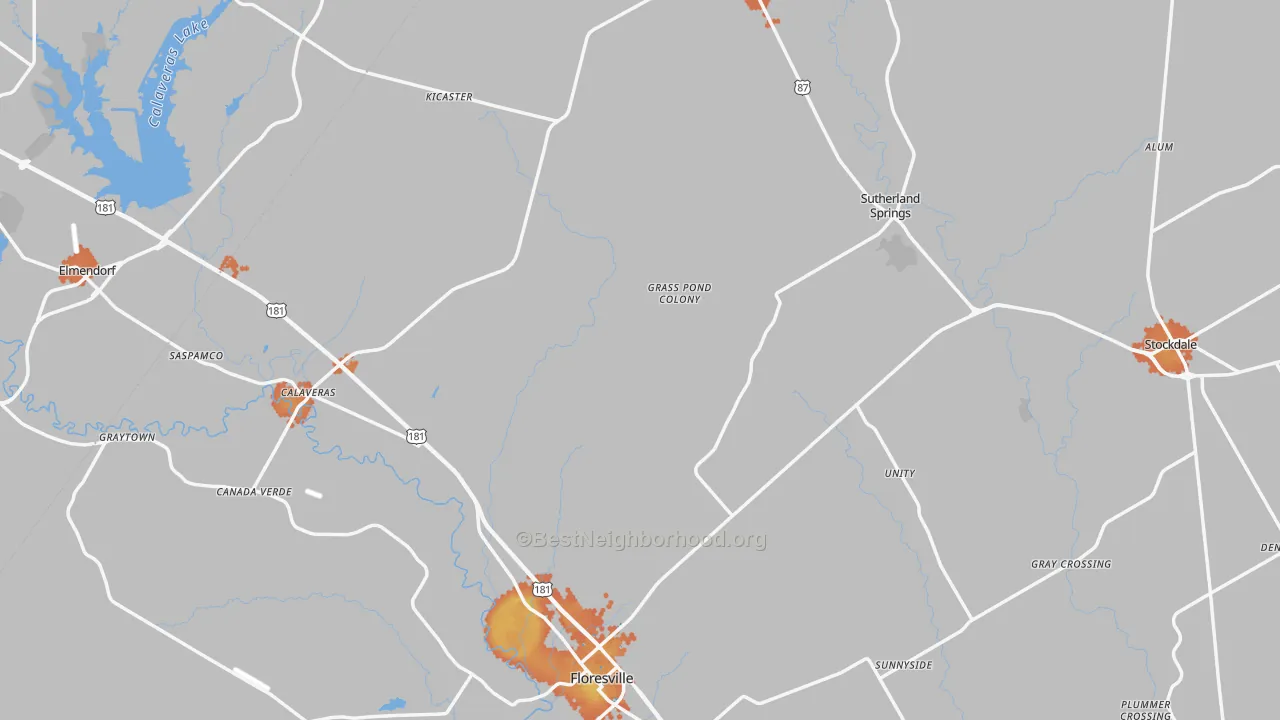 Bike Grade map of Wilson County, TX