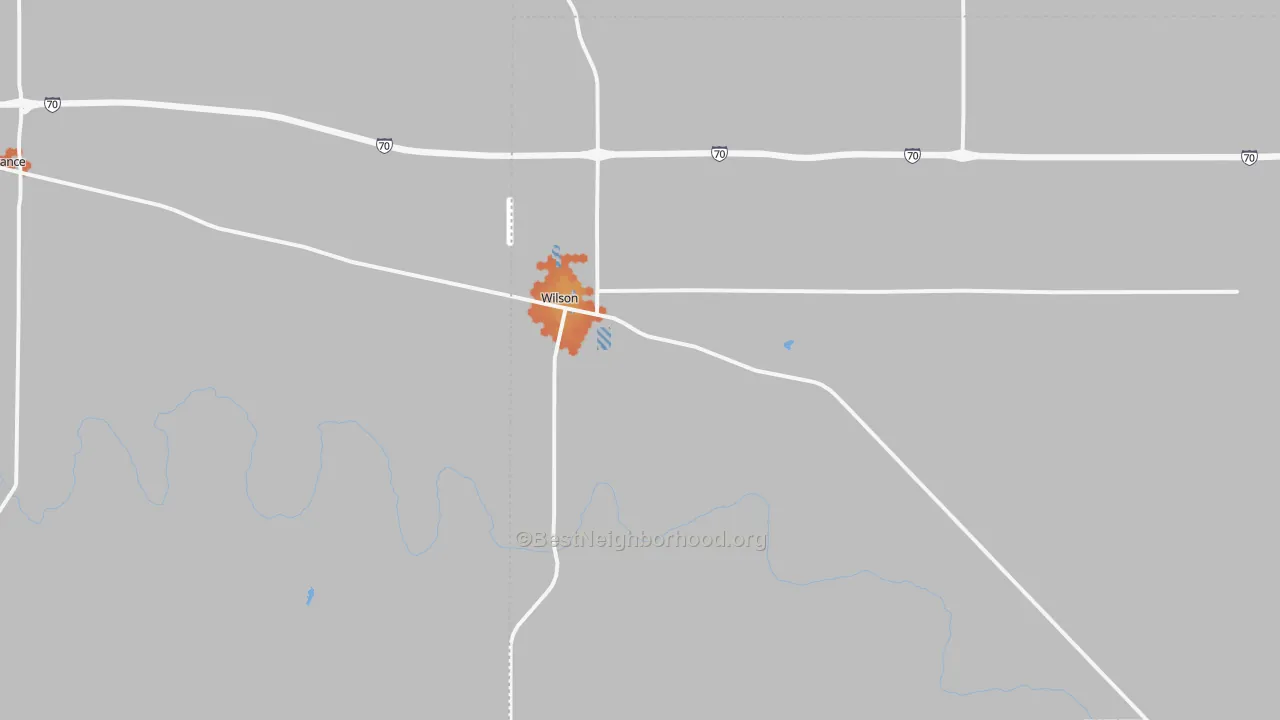 Bike Grade map of Wilson, KS
