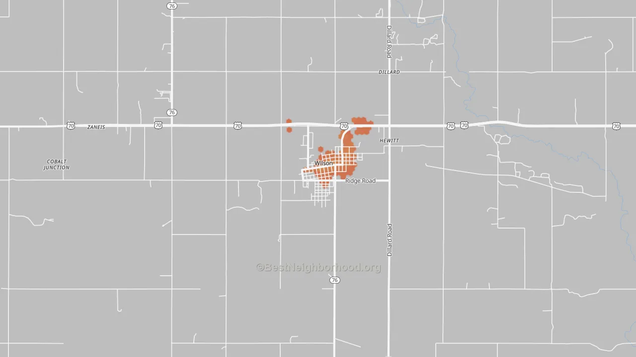 Bike Grade map of Wilson, OK