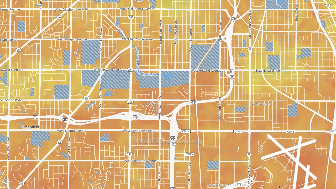 Bike Grade map of Wilson Park, Milwaukee, WI