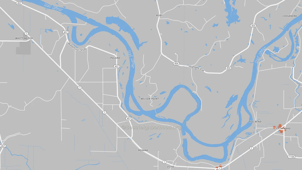 Bike Grade map of Wilson Point, LA