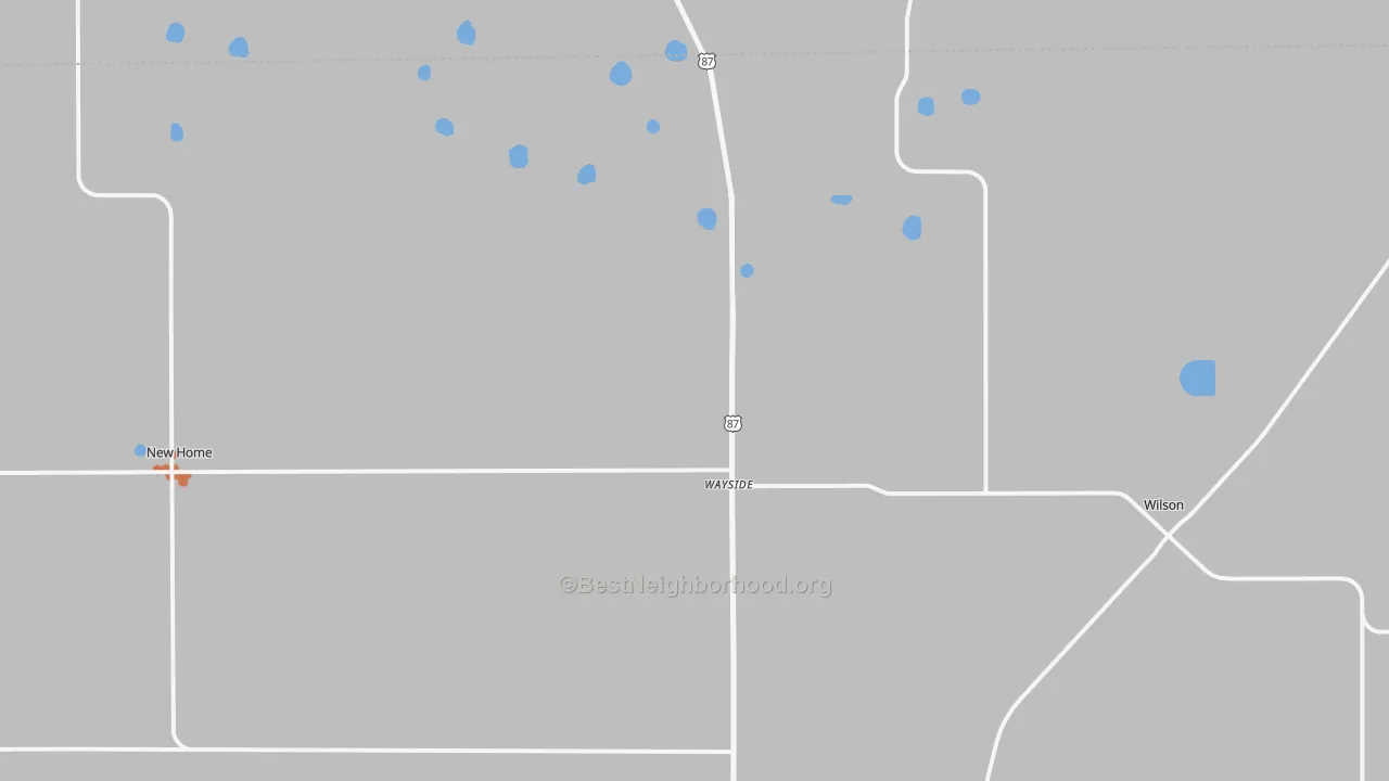 Bike Grade map of Wilson, TX