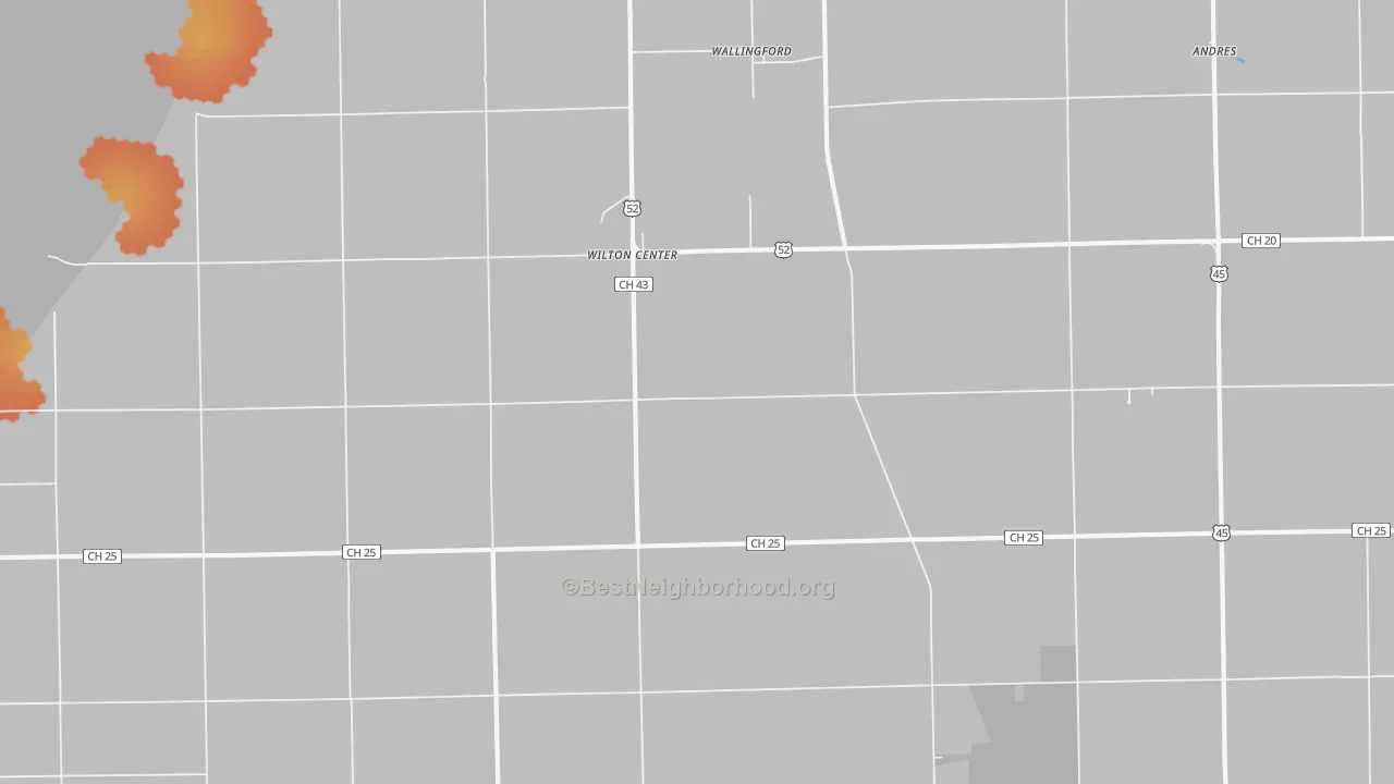 Bike Grade map of Wilton Center, IL