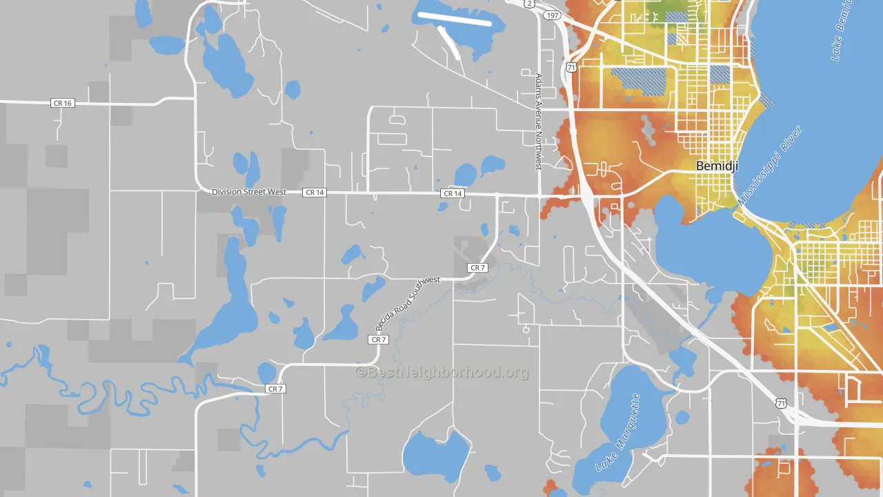 Bike Grade map of Wilton, MN