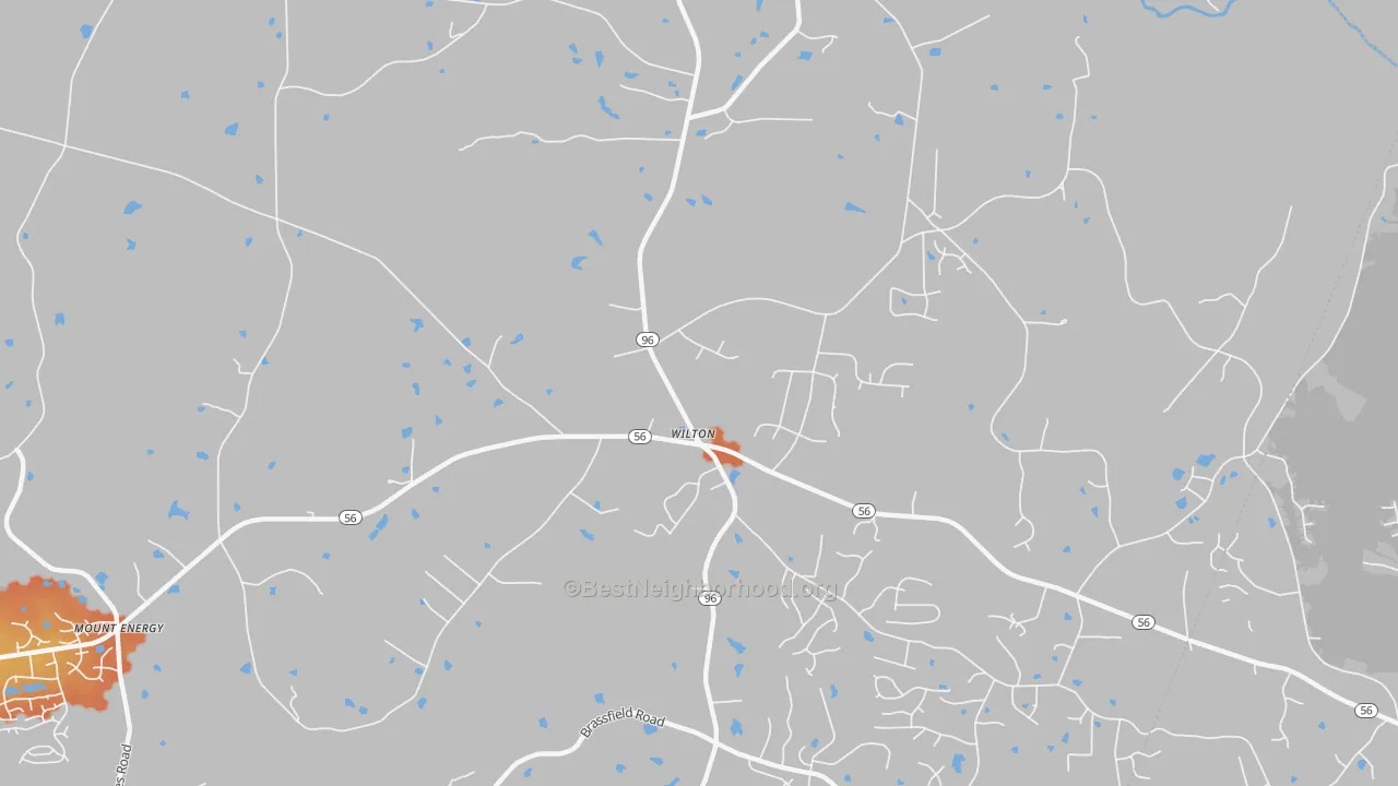 Bike Grade map of Wilton, NC