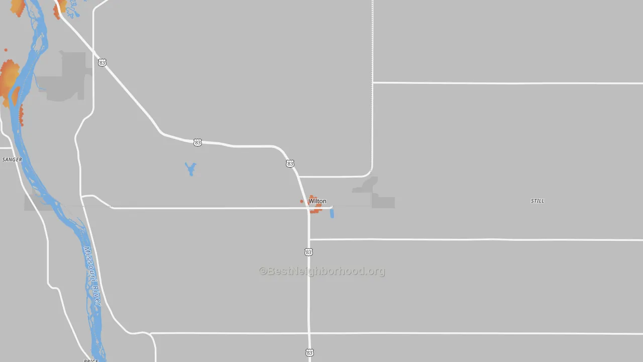 Bike Grade map of Wilton, ND