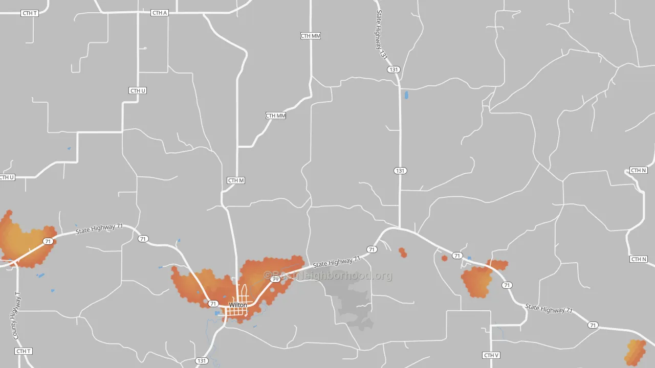 Bike Grade map of Wilton, WI