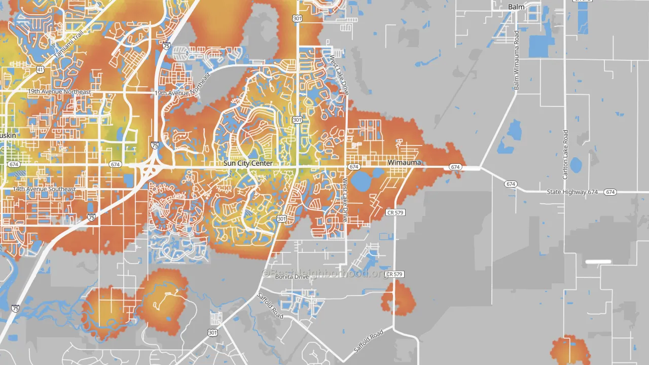 Bike Grade map of Wimauma, FL