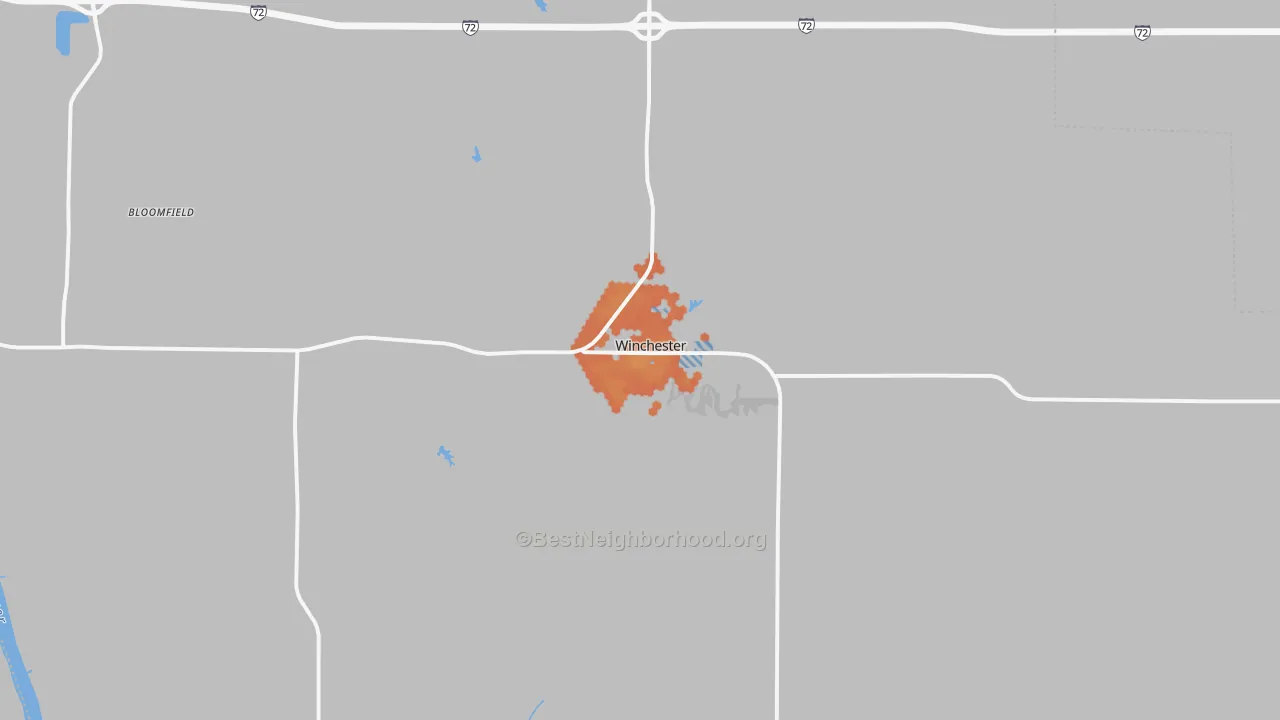 Bike Grade map of Winchester, IL