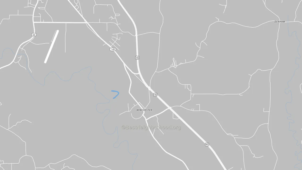 Bike Grade map of Winchester, MS