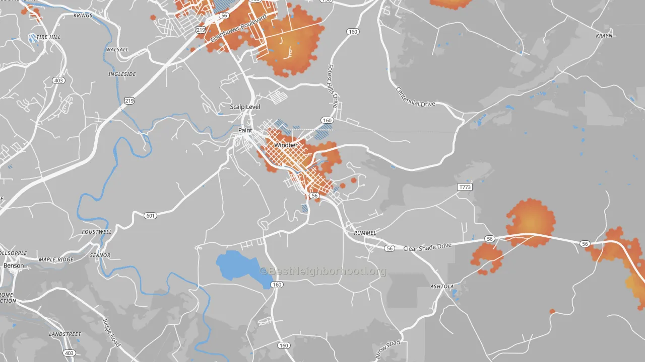 Bike Grade map of Windber, PA
