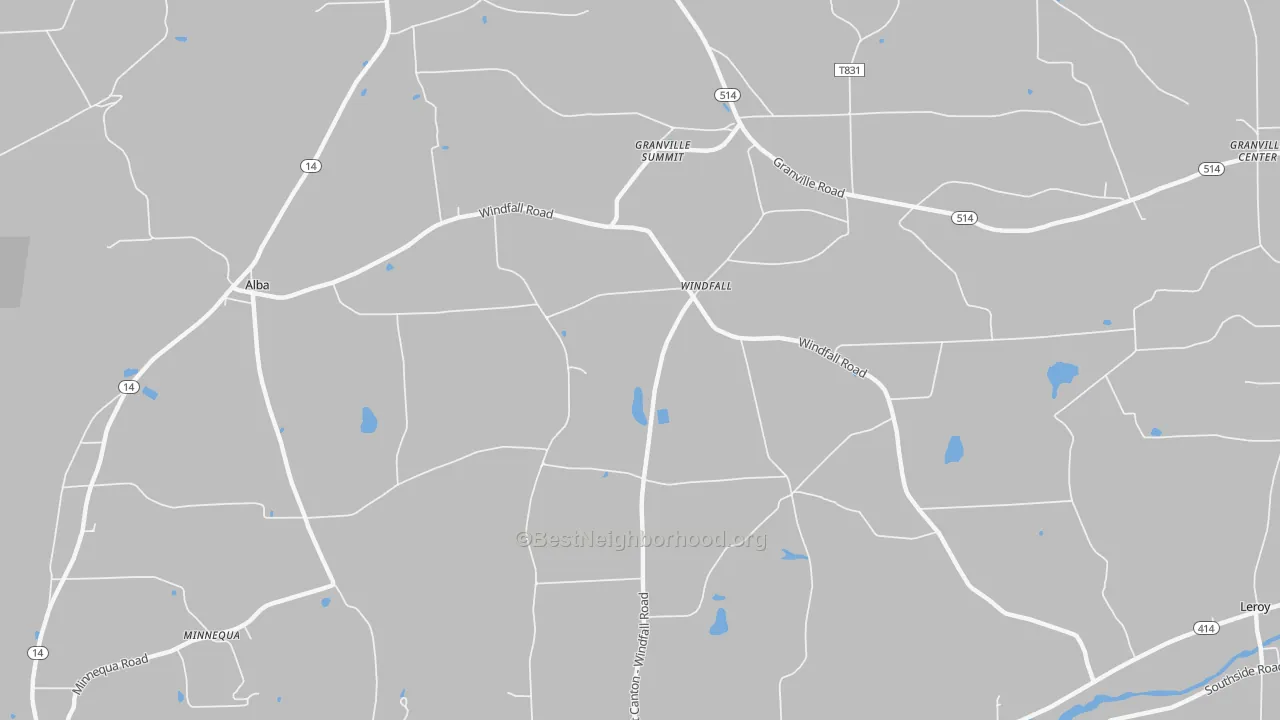 Bike Grade map of Windfall, PA