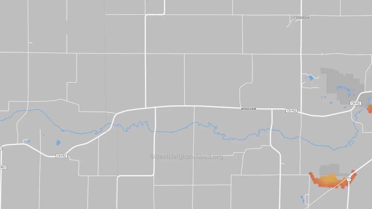 Bike Grade map of Windham, IA