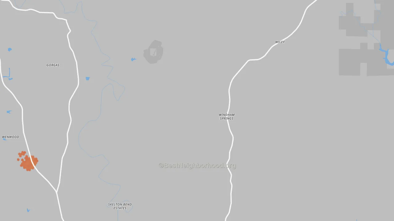 Bike Grade map of Windham Springs, AL