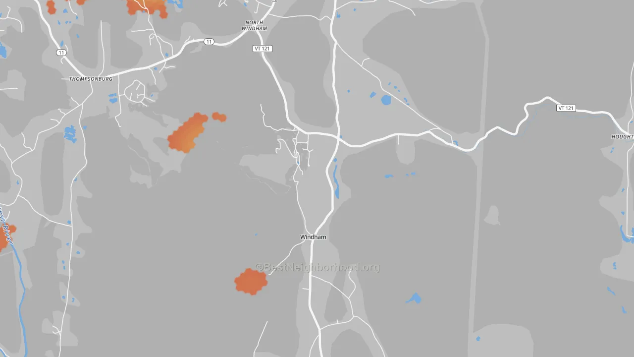 Bike Grade map of Windham, VT