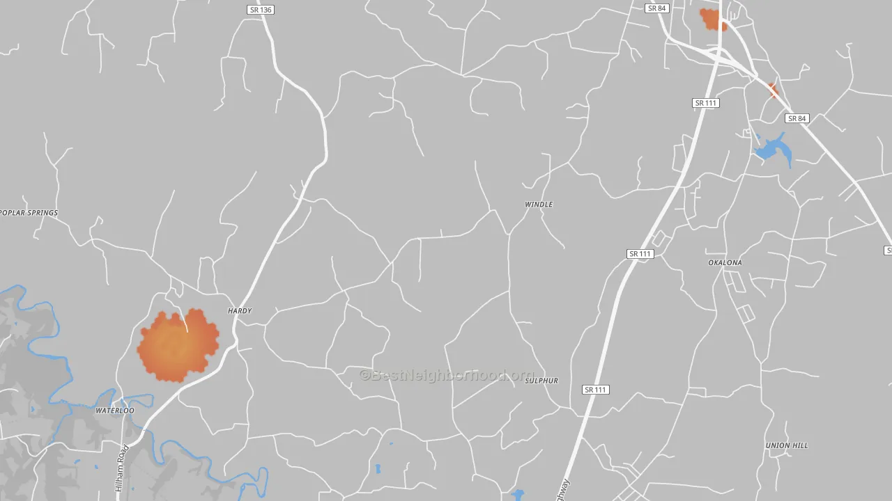 Bike Grade map of Windle, TN