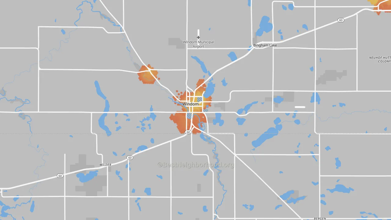 Bike Grade map of Windom, MN
