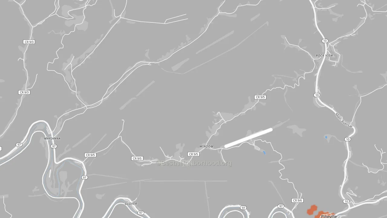Bike Grade map of Windom, WV