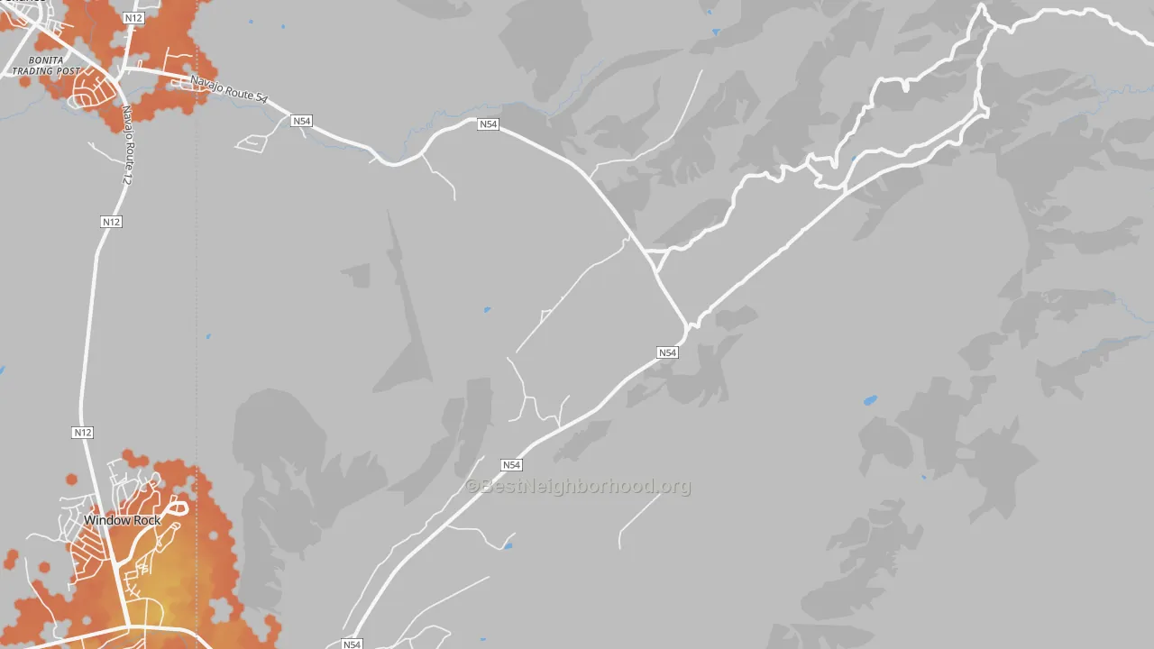 Bike Grade map of Window Rock, NM