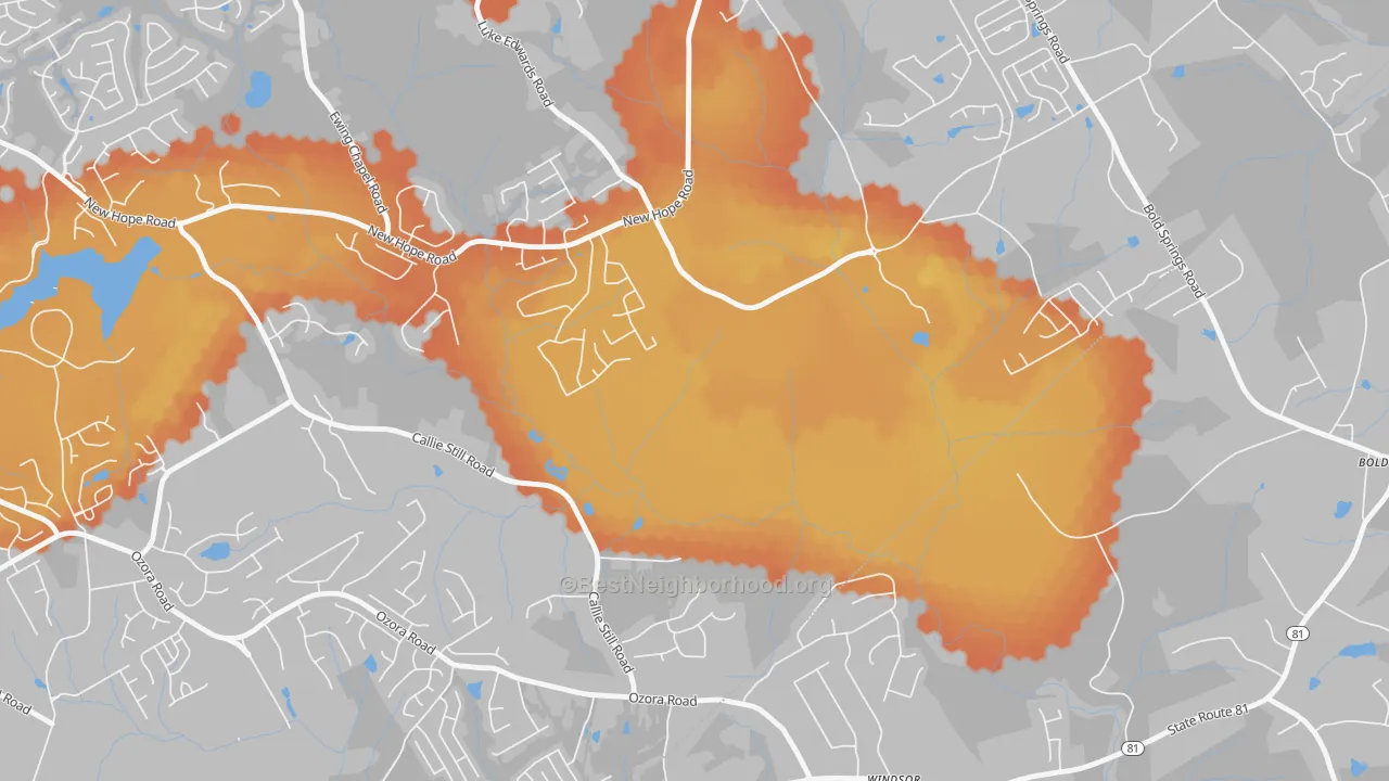 Bike Grade map of Windsor, GA