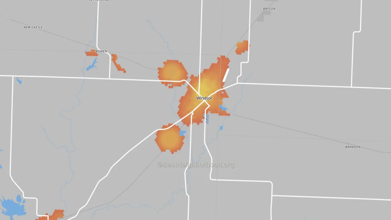 Bike Grade map of Windsor, MO