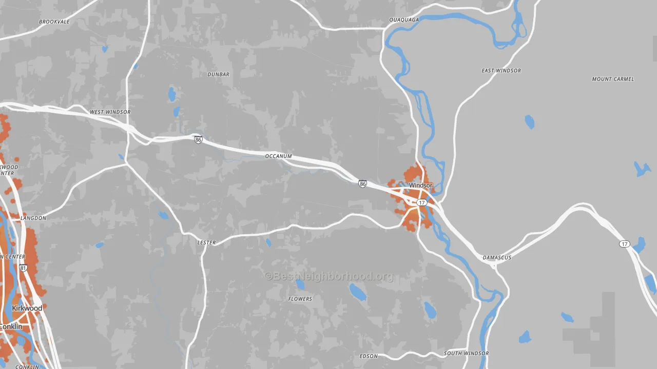 Bike Grade map of Windsor, NY