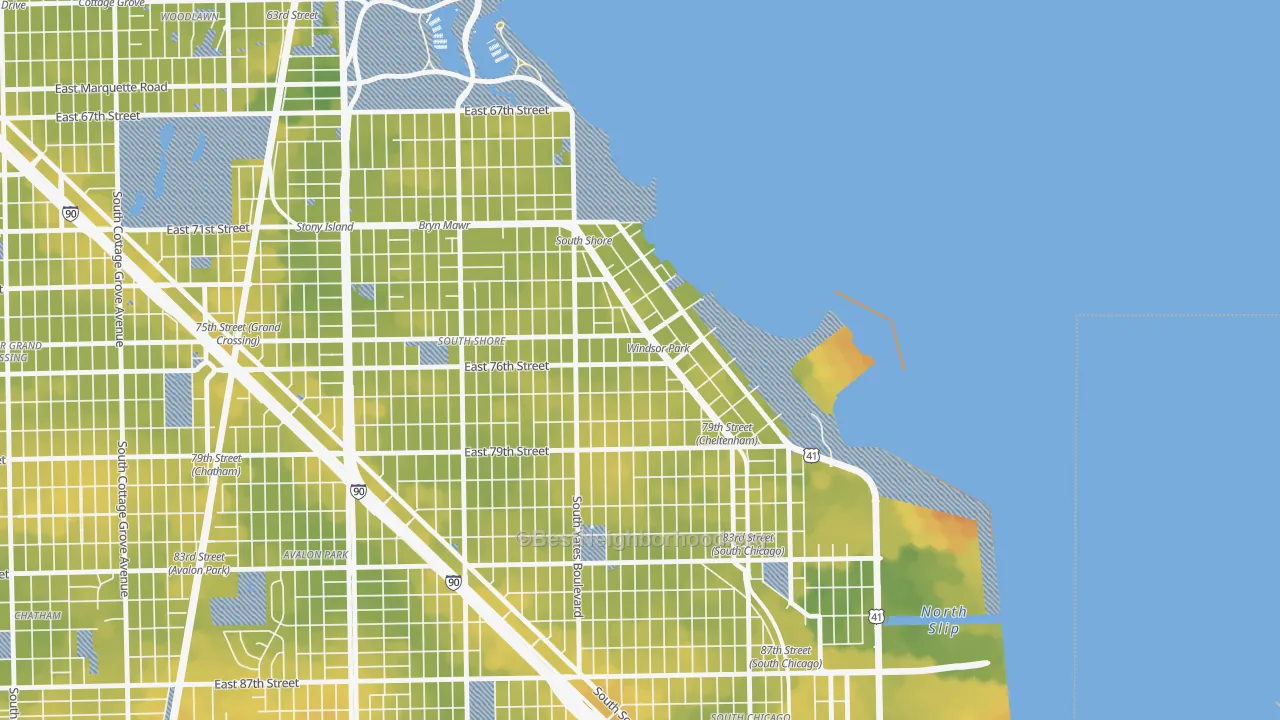 Bike Grade map of Windsor Park, Chicago, IL