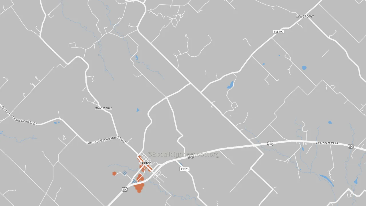 Bike Grade map of Winedale, TX