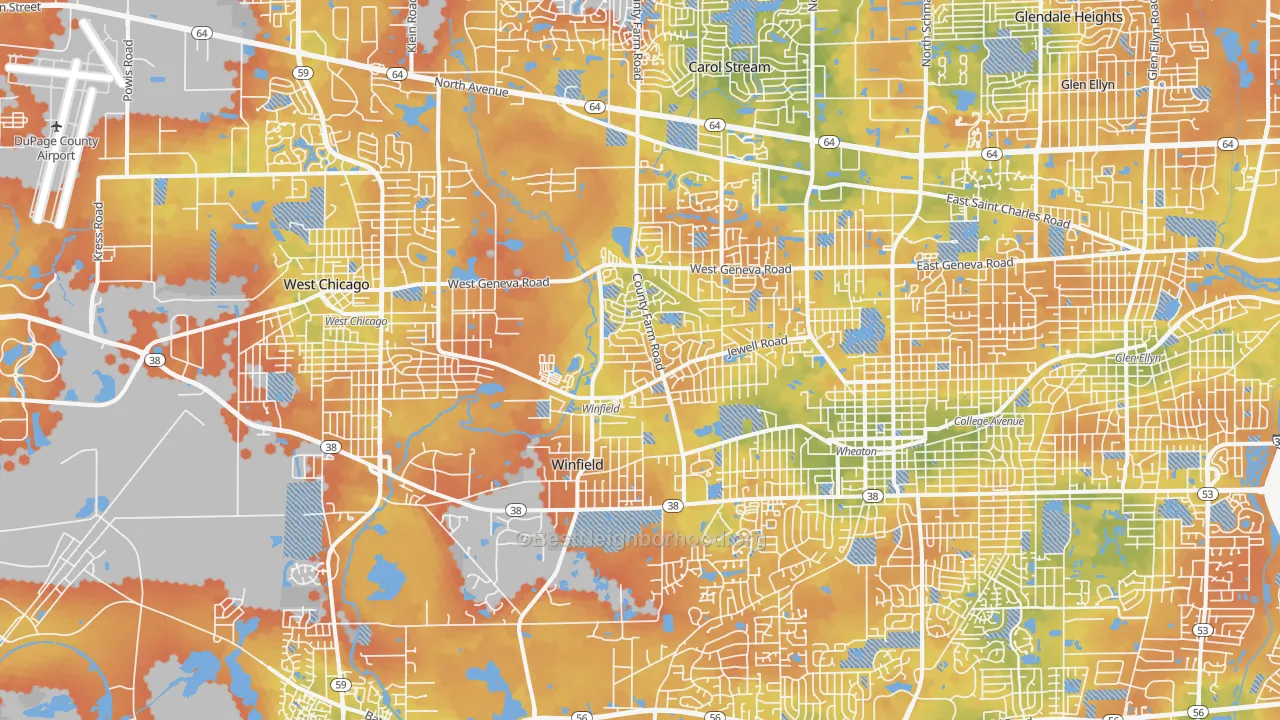 Bike Grade map of Winfield, IL