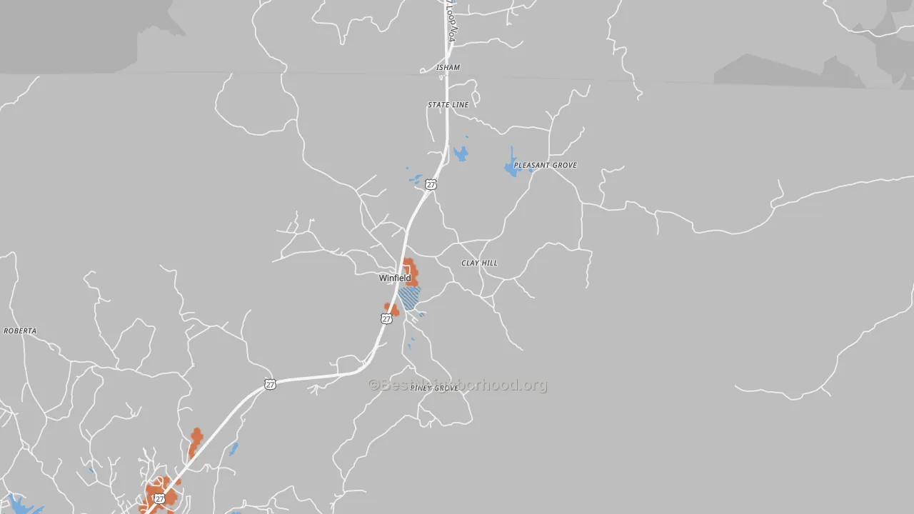 Bike Grade map of Winfield, TN