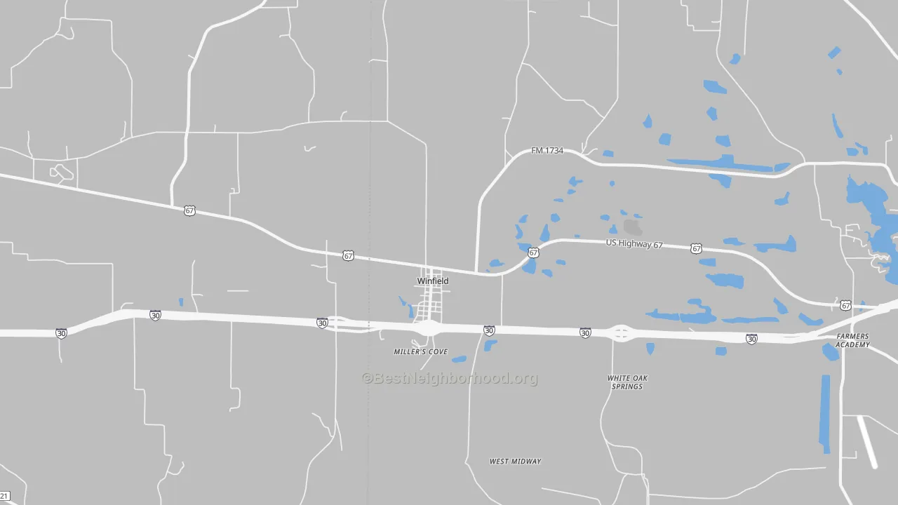 Bike Grade map of Winfield, TX