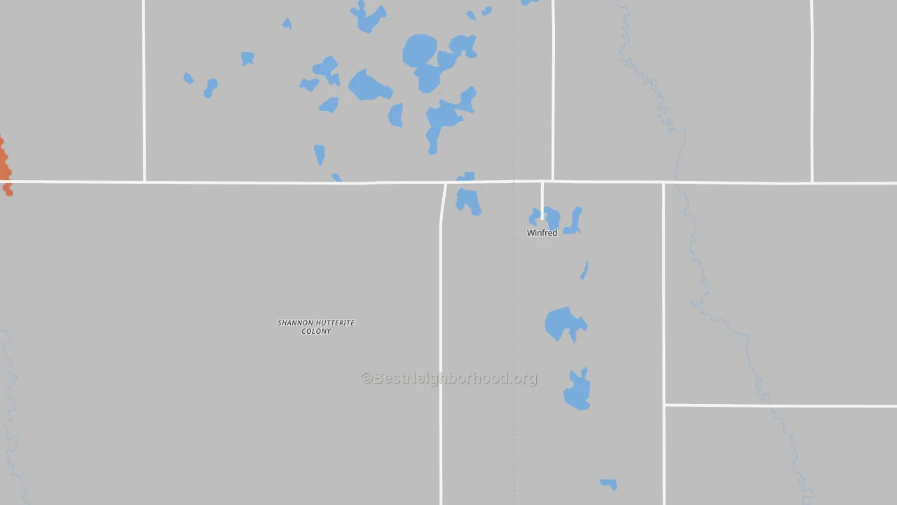 Bike Grade map of Winfred, SD