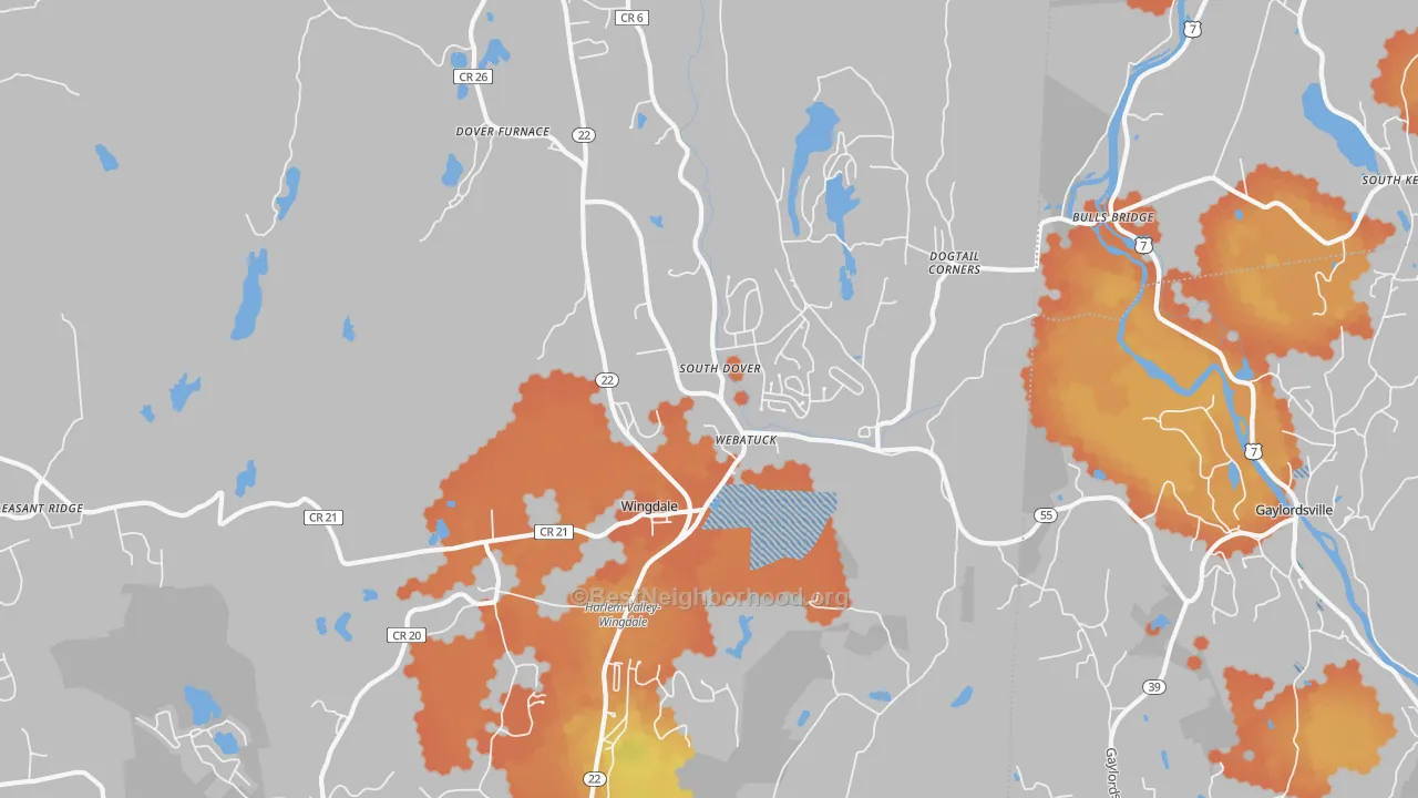 Bike Grade map of Wingdale, NY